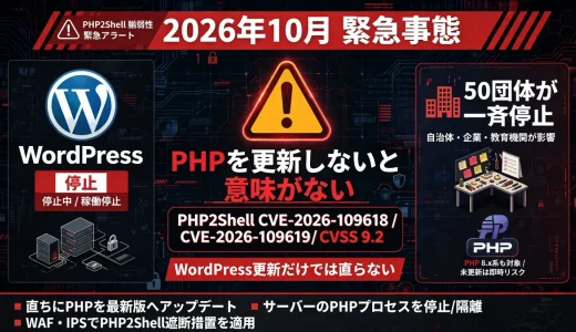 WordPressが止まってもPHPを更新しないと意味がない。2026年10月の緊急事態を整理する